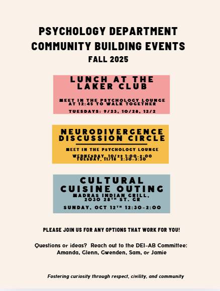 The flyer announcing the program for Fall 2025